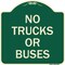 Signmission Designer Series No Trucks or Buses, Green & Tan Heavy-Gauge Aluminum Sign, 18" x 18", G-1818-23557 A-DES-G-1818-23557 - alternate 1